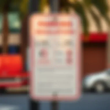 Essential Parking Regulations in Dubai A detailed sign showing parking regulations and timings in a Dubai neighborhood