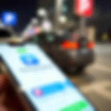 Modern Payment Solutions for Parking Close-up of a smartphone displaying the parking payment app interface