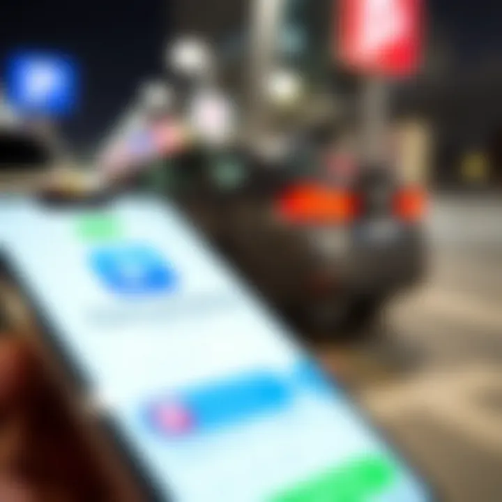 Modern Payment Solutions for Parking Close-up of a smartphone displaying the parking payment app interface