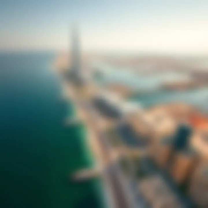 Aerial view showcasing Al Raha Beach and Al Reem Tower
