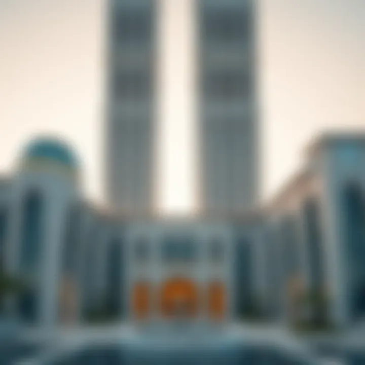 Architectural details highlighting the design of Al Reem Tower
