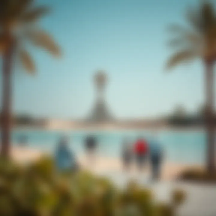 Visitors enjoying the serene environment of حديقة الاتحاد