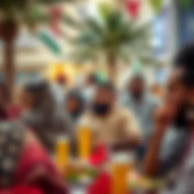 Community Spirit on a Holiday Community gathering in Dubai during a bank holiday