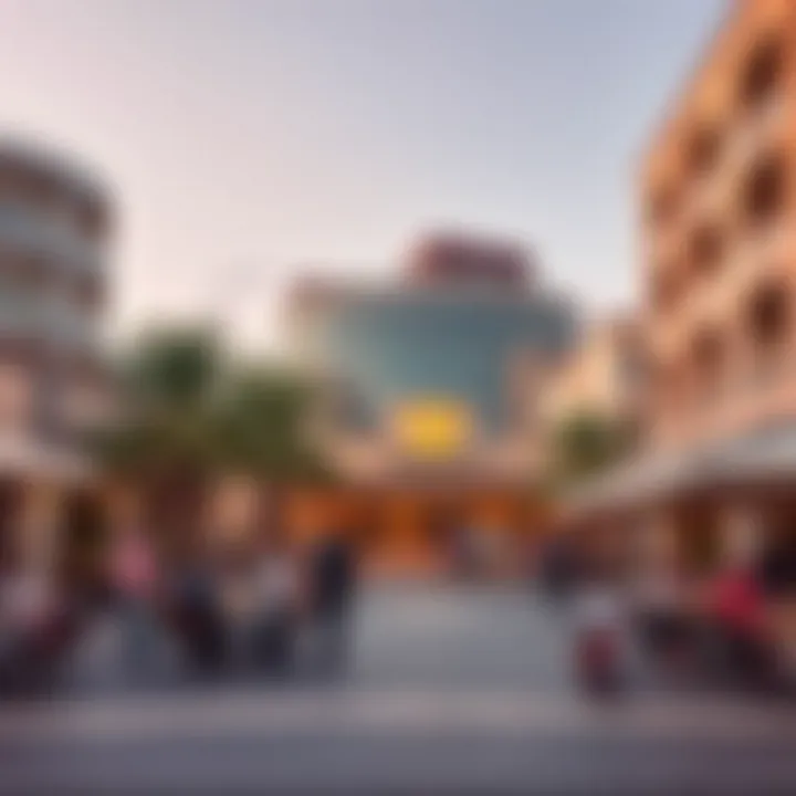 Vibrant Community Atmosphere Around برج الواحة Community spaces surrounding برج الواحة fostering interaction