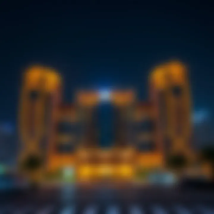 Illuminated برج الواحة: A Nighttime Spectacle Nighttime illumination of برج الواحة highlighting its grandeur