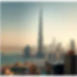 Iconic برج الواحة Towering Above Dubai Stunning view of برج الواحة against the Dubai skyline