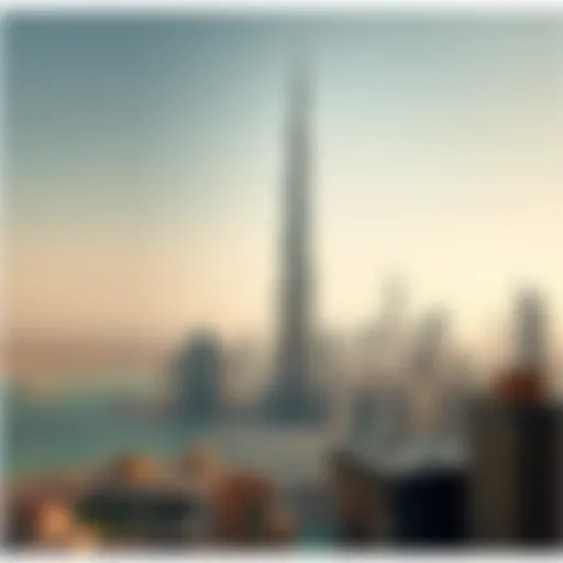 Iconic برج الواحة Towering Above Dubai Stunning view of برج الواحة against the Dubai skyline