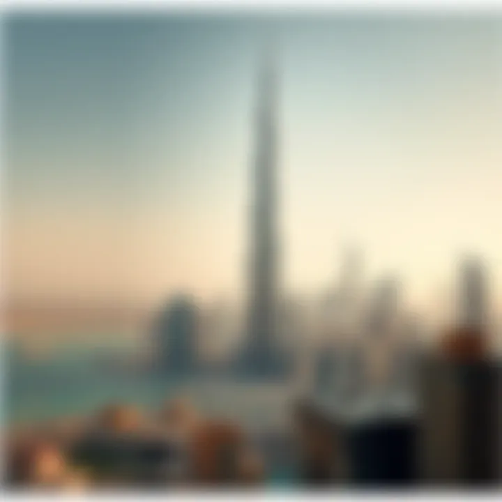 Iconic برج الواحة Towering Above Dubai Stunning view of برج الواحة against the Dubai skyline