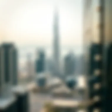 Burj Daman: A Landmark in Dubai's Skyline A panoramic view of the Dubai skyline featuring Burj Daman.