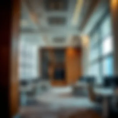 Contemporary Office Interiors of Burj Daman Interior view showcasing modern office spaces within Burj Daman.