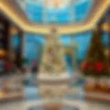 Sparkling Christmas tree in a luxurious Dubai hotel lobby