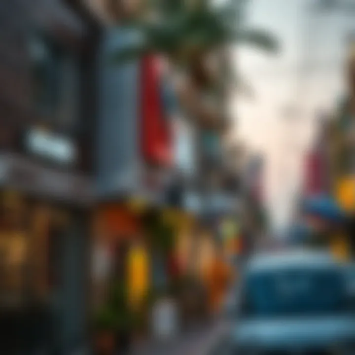 Vibrant neighborhood view of Karama with local amenities