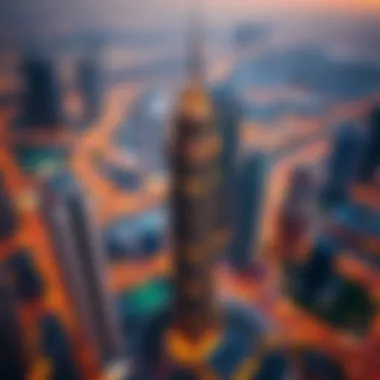 Remal Tower in the Dubai Skyline Aerial view of Remal Tower surrounded by the vibrant Dubai skyline