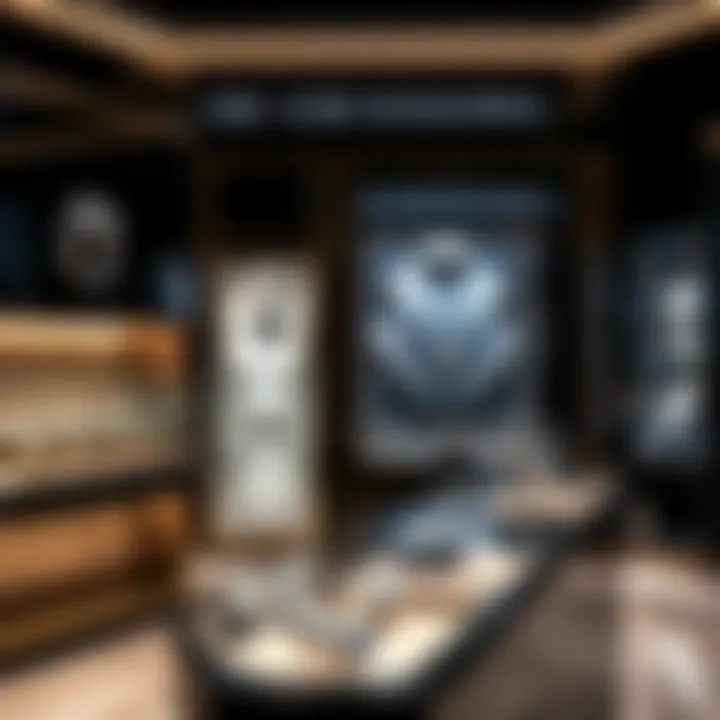 High-End Retail Experience of De Grisogono in Dubai Elegant display of De Grisogono jewelry in a high-end Dubai retail environment.