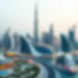 Futuristic Skyline of Dubai A futuristic skyline of Dubai featuring innovative architecture