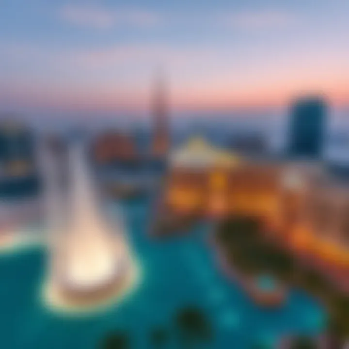 An aerial view capturing the grandeur of Dubai Mall and the surrounding skyline