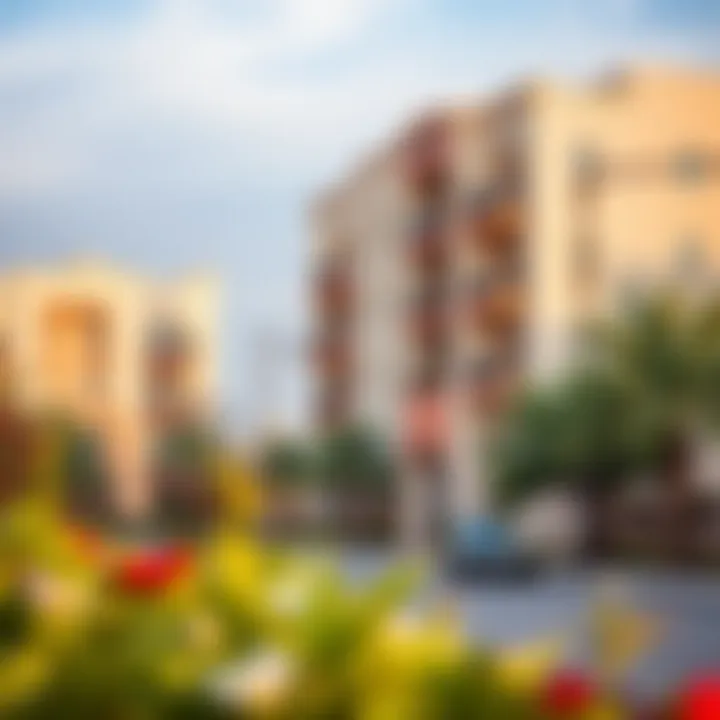 Charming neighborhood in Dubai with hotel apartments