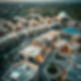Aerial view of Al Zahia community showcasing modern architecture