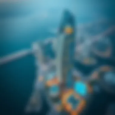 Aerial View of Blue Bay Tower Stunning aerial view of Blue Bay Tower showcasing its modern architecture and surrounding landscape