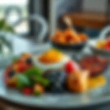 A beautifully plated modern breakfast dish that fuses various culinary traditions