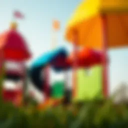 A vibrant view of the Burjuman Play Area showcasing colorful play structures
