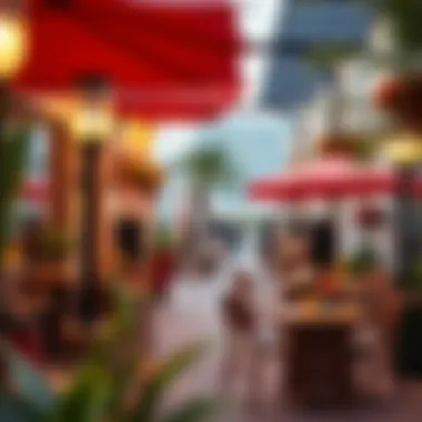 Charming Outdoor Café Atmosphere Charming outdoor café setup with vibrant décor