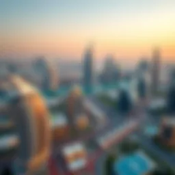 Panoramic view of Dubai skyline showcasing modern architecture