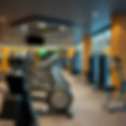 A well-equipped gym interior showcasing modern fitness machines