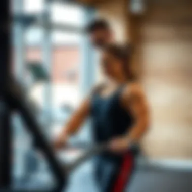 Personalized Training Sessions Personal trainer assisting a client with a workout