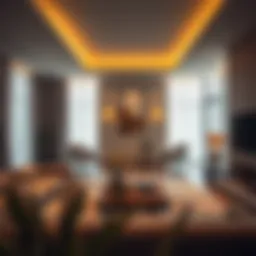 Luxurious hotel apartment living room with modern decor