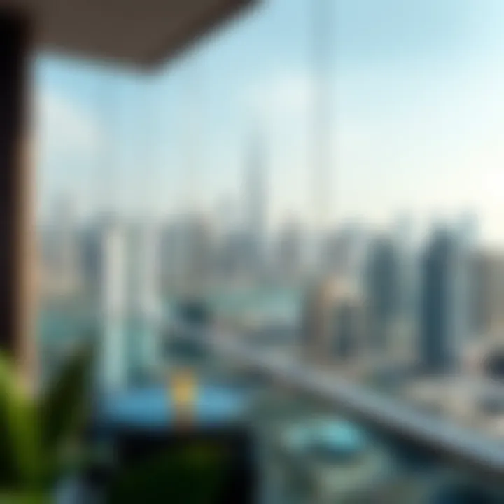 Breathtaking Skyline View from Balcony Stunning skyline view from a hotel apartment balcony