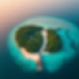 Stunning aerial view of Mariyam Island showcasing its pristine beaches and lush vegetation
