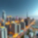 Panoramic view of Dubai's skyline showcasing residential towers