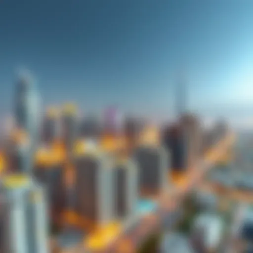 Panoramic view of Dubai's skyline showcasing residential towers