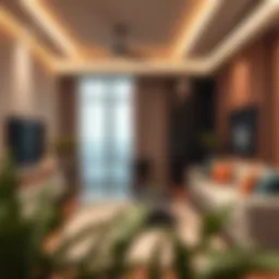 Modern studio flat interior in Hor Al Anz