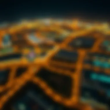 Aerial view of Qusais showcasing warehouse locations