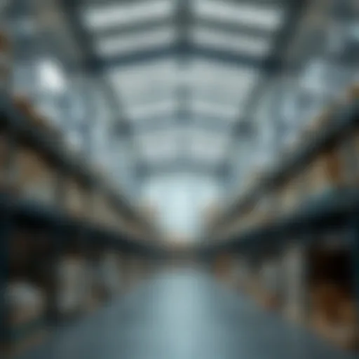 Warehouse interior showcasing storage solutions