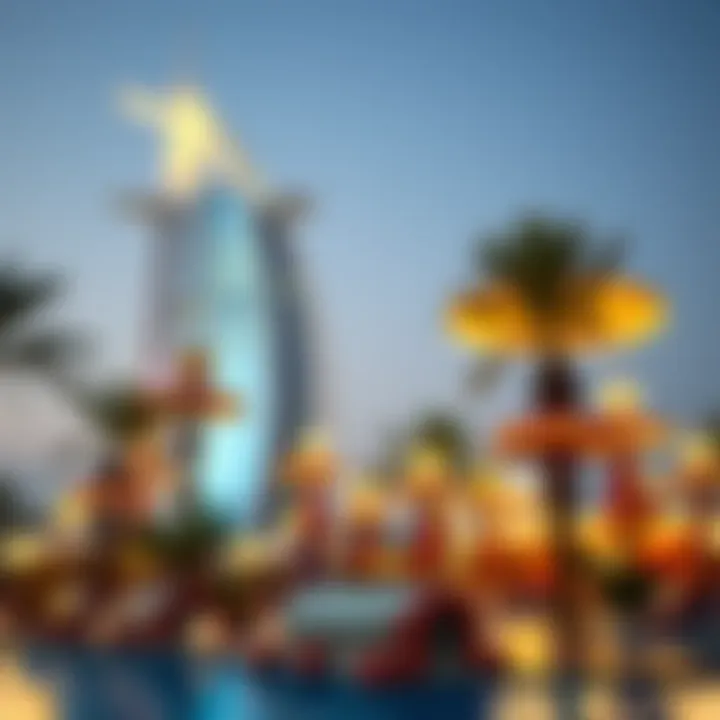 Burj Al Arab and Wild Wadi Waterpark The iconic Burj Al Arab in the background of Wild Wadi Waterpark
