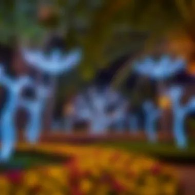 Artistic Light Designs Artistic display showcasing intricate light designs within the garden
