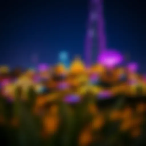 Stunning view of the illuminated Garden of Lights at night