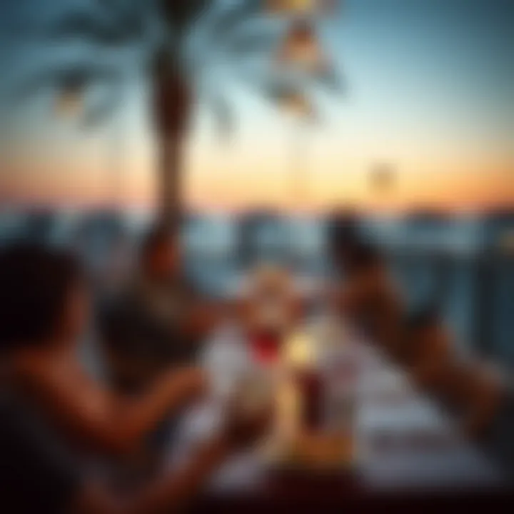 Casual dining setting by the beach
