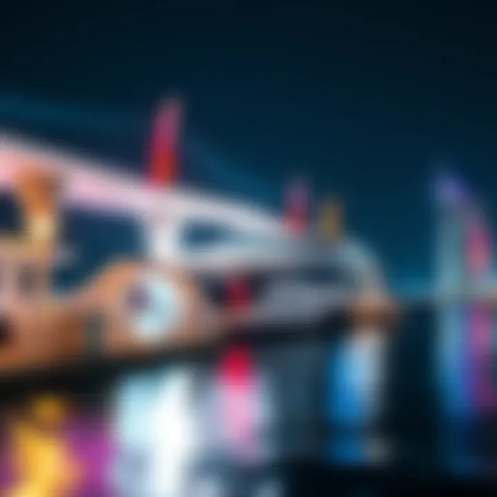 Dubai's Futuristic Ferry Terminals A modern ferry docked at one of Dubai's vibrant terminals