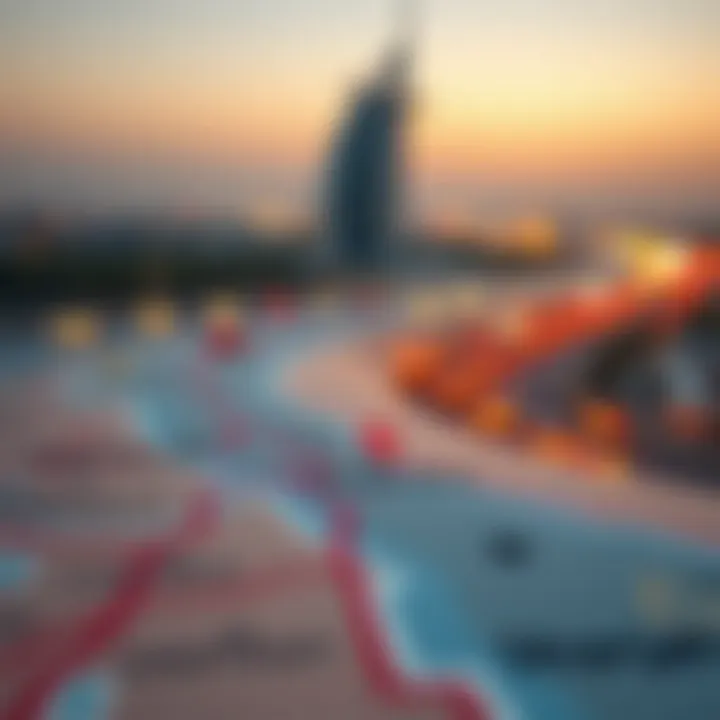 Route Map from Dubai to Sharjah Map showing the route from Dubai to Sharjah with Salik gates