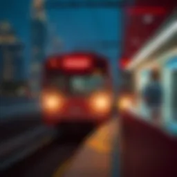 Last metro train departing Centrepoint station
