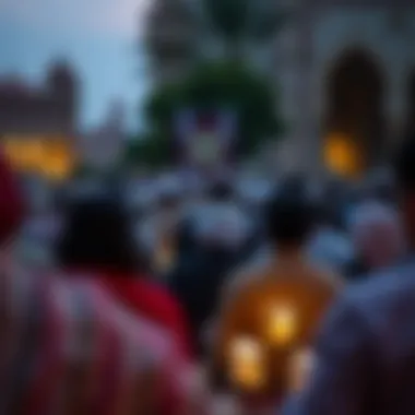 Community Gathering for Ramadan Prayers Community gathering during Ramadan prayers
