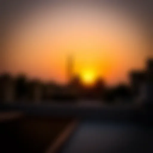 Serene sunset marking iftar time