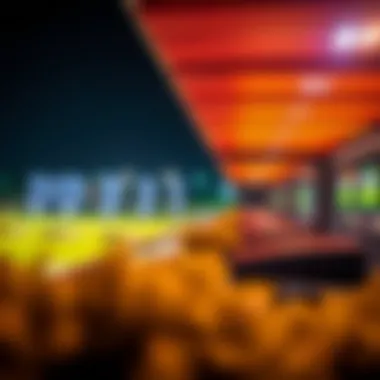 Vibrant Night View of Topgolf Dubai Vibrant night view of Topgolf with illuminated targets