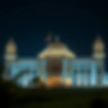 Zabeel Palace at Night A glimpse of Zabeel Palace illuminated at night, showcasing its majestic presence.