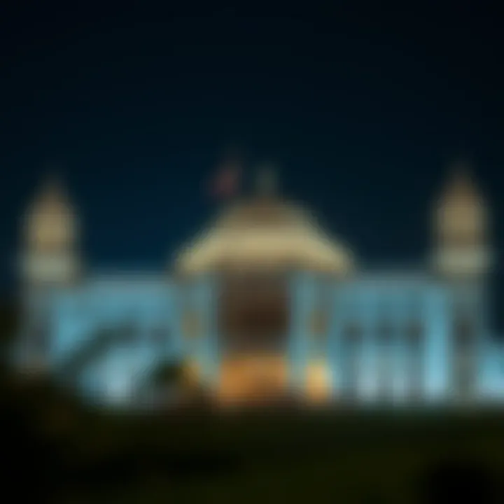 Zabeel Palace at Night A glimpse of Zabeel Palace illuminated at night, showcasing its majestic presence.