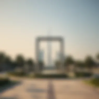 Dubai Frame at Zabeel Park The iconic Dubai Frame standing tall against the backdrop of Zabeel Park.